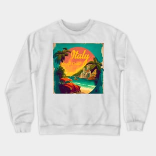 Amalfi Coast Italy Vintage Travel Art Poster Crewneck Sweatshirt